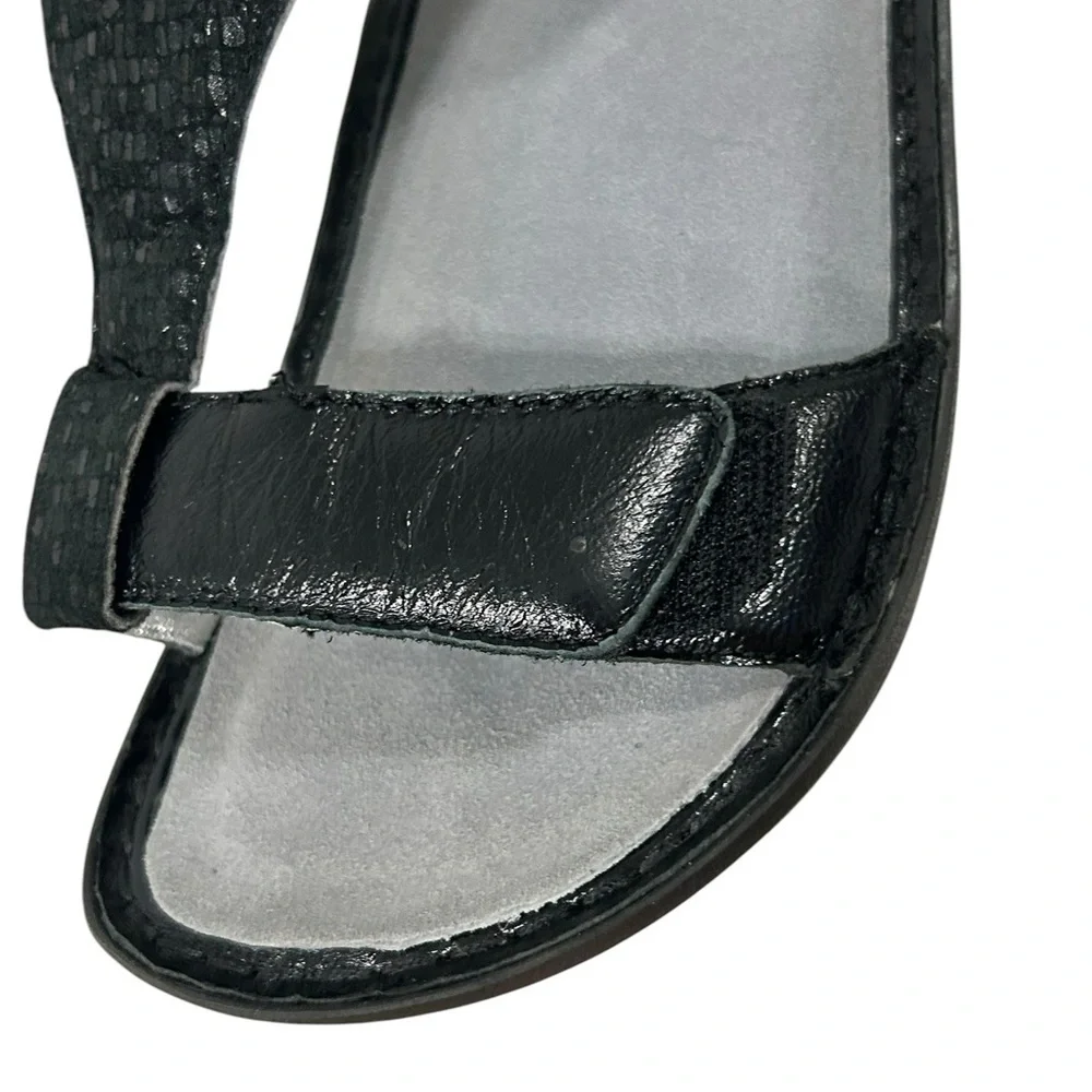 ALEGRIA Kendra Black Shimmer T-Strap KEN-765 Sandals Womens - Picture 8 of 14
